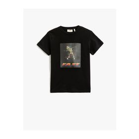 Koton 3SKB10204TK Baskılı Siyah Erkek Çocuk T-Shirt