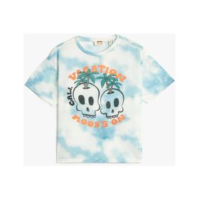 Koton 3SKB10488TK Ekru Desenli Erkek Çocuk T-shirt