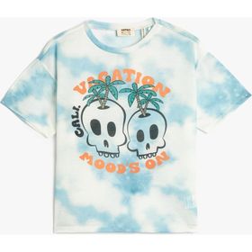 Koton 3SKB10488TK Ekru Desenli Erkek Çocuk T-shirt