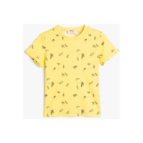 Koton 3SKB10505TK Sarı Desenli Erkek Çocuk T-shirt