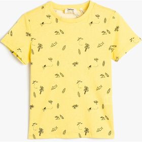 Koton 3SKB10505TK Sarı Desenli Erkek Çocuk T-shirt