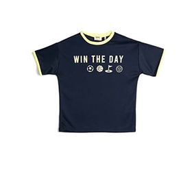 Koton 3SKB10574TK Lacivert Slogan Baskılı Erkek Çocuk T-shirt