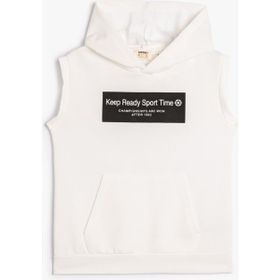 Koton 3SKB30048TK 000 Beyaz Erkek Çocuk Jersey Bisiklet Yaka Kısa ve Kolsuz T-Shirt
