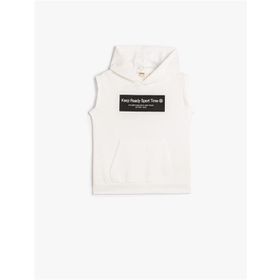 Koton 3SKB30048TK 000 Beyaz Erkek Çocuk Jersey Bisiklet Yaka Kısa ve Kolsuz T-Shirt