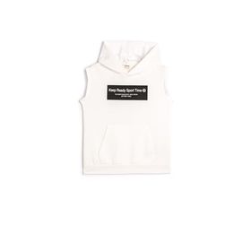 Koton 3SKB30048TK 000 Beyaz Erkek Çocuk Jersey Bisiklet Yaka Kısa ve Kolsuz T-Shirt