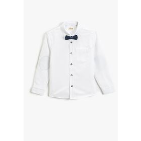 Koton 3SKB60013TW Beyaz 000 Erkek Çocuk Pamuk Woven Tops Gömlek