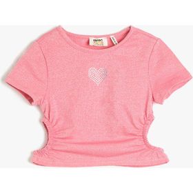 Koton 3SKG10011AK Düz Pembe Kız Çocuk T-Shirt