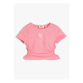 Koton 3SKG10011AK Düz Pembe Kız Çocuk T-Shirt