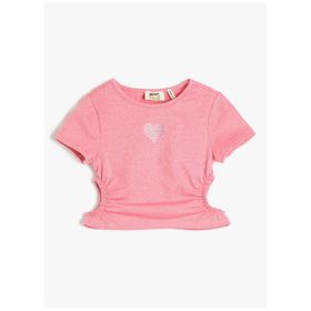 Koton 3SKG10011AK Düz Pembe Kız Çocuk T-Shirt