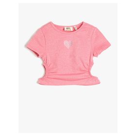 Koton 3SKG10011AK Düz Pembe Kız Çocuk T-Shirt
