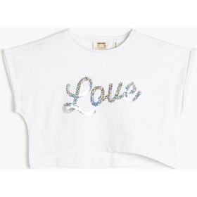 Koton 3SKG10037AK Beyaz Kız Çocuk T-Shirt