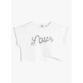 Koton 3SKG10037AK Beyaz Kız Çocuk T-Shirt