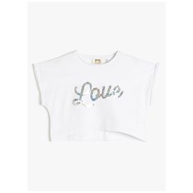 Koton 3SKG10037AK Beyaz Kız Çocuk T-Shirt