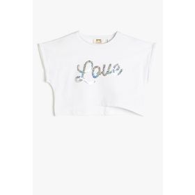 Koton 3SKG10037AK Yeşil Baskılı Kız Çocuk T-Shirt