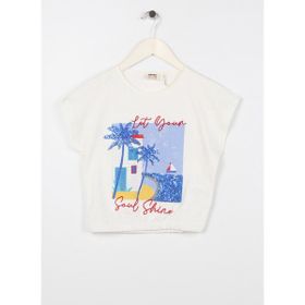 Koton 3SKG10041AK 010 Ekru Kız Çocuk T-shirt