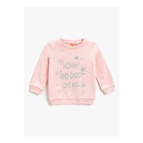 Koton 3SKG10087AK Pembe Desenli Kız Çocuk Sweatshirt