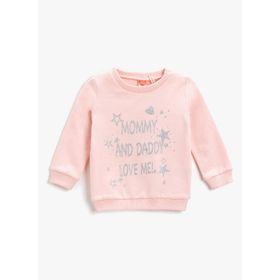 Koton 3SKG10087AK Pembe Desenli Kız Çocuk Sweatshirt