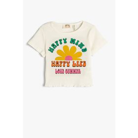 Koton 3SKG10172AK Ekru Kız Çocuk T-shirt