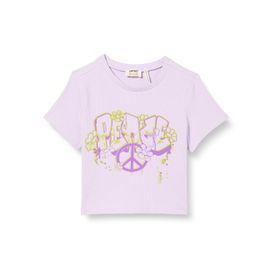 Koton 3SKG10516AK Lila Grafiti Baskılı Kız Çocuk T-shirt