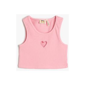 Koton 3SKG30080AK Pembe Kalp İşlemeli Kız Çocuk Atlet