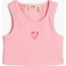 Koton 3SKG30080AK Pembe Kalp İşlemeli Kız Çocuk Atlet