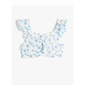 Koton 3SKG60026AW Mavi Desenli Kız Çocuk Bluz