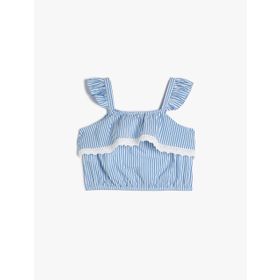 Koton 3SKG60030AW6S5 Mavi Kız Çocuk Bluz