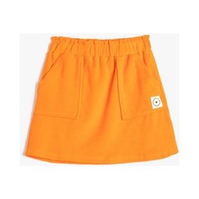 Koton 3SKG70024AK Turuncu Kız Çocuk Normal Bel Cep Detaylı Paperbag Etiket Detaylı Şort