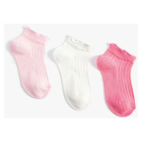 Koton 3SKG80047AA Pembe 3'lü Kız Çocuk Çorap Seti