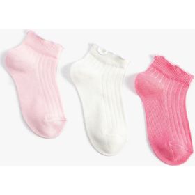 Koton 3SKG80047AA Pembe 3'lü Kız Çocuk Çorap Seti