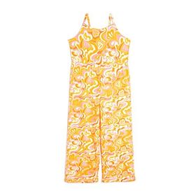 Koton 3SKG80080AK 2D1 Turuncu Desenli Halter Yaka Kız Çocuk Tulum