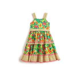 Koton 3SKG80228AW Çiçekli Midi Kız Çocuk Elbise