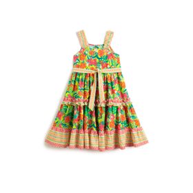 Koton 3SKG80228AW Çiçekli Midi Kız Çocuk Elbise