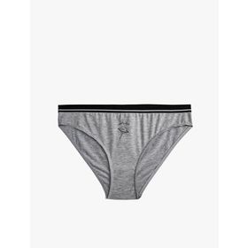 Koton 3SLK30011MK Gri Melanj Minimal Baskı Kadın Brief Külot