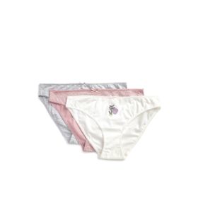 Koton 3SLK30022MK Pembe Desenli Brief Baskılı 3'lü Kadın Külot
