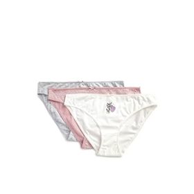 Koton 3SLK30022MK Pembe Desenli Brief Baskılı 3'lü Kadın Külot