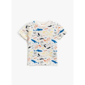 Koton 3SMB10052TK Baskılı Ekru Bebek T-Shirt