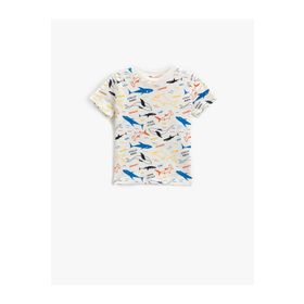 Koton 3SMB10052TK Baskılı Ekru Bebek T-Shirt