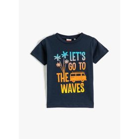 Koton 3SMB10055TK Baskılı Lacivert Bebek T-Shirt