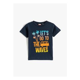 Koton 3SMB10055TK Baskılı Lacivert Bebek T-Shirt