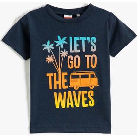 Koton 3SMB10055TK Baskılı Lacivert Bebek T-Shirt