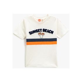 Koton 3SMB10135TK002 Ekru Erkek Çocuk T-Shirt