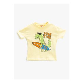 Koton 3SMB10169TK Baskılı Sarı Bebek T-Shirt