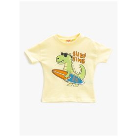 Koton 3SMB10169TK Baskılı Sarı Bebek T-Shirt