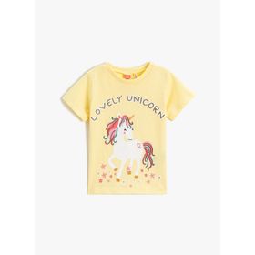 Koton 3SMG10010AK Baskılı Sarı Bebek T-Shirt