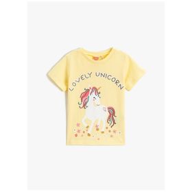 Koton 3SMG10010AK Baskılı Sarı Bebek T-Shirt