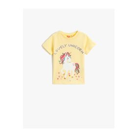 Koton 3SMG10010AK Baskılı Sarı Bebek T-Shirt