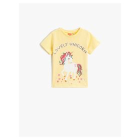 Koton 3SMG10010AK Baskılı Sarı Bebek T-Shirt