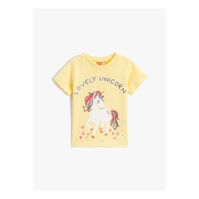 Koton 3SMG10010AK Baskılı Sarı Bebek T-Shirt