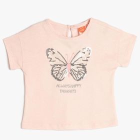 Koton 3SMG10043AK Pembe Kız Bebek T-shirt